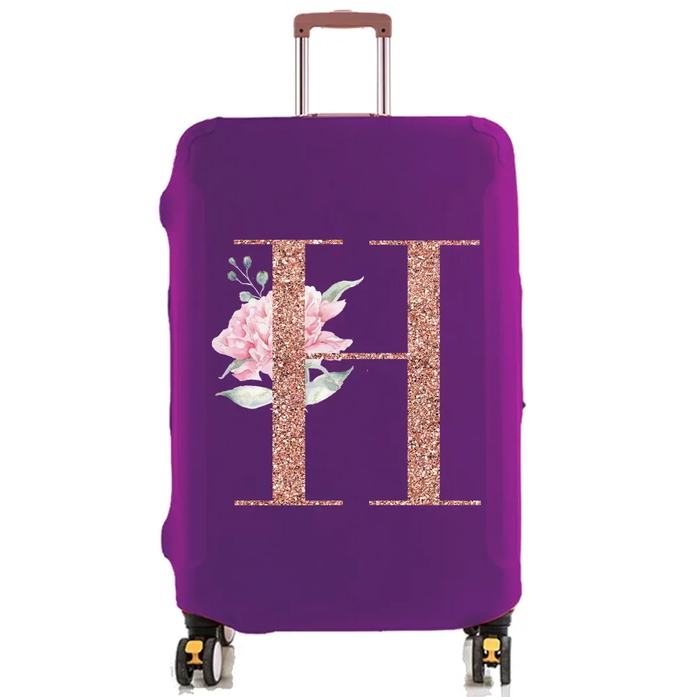 housse de protection pour bagages de 18 à 32 pouces, accessoires de voyage, tissu extensible illimité en or rose, housse anti-poussière, boîtier de chariot