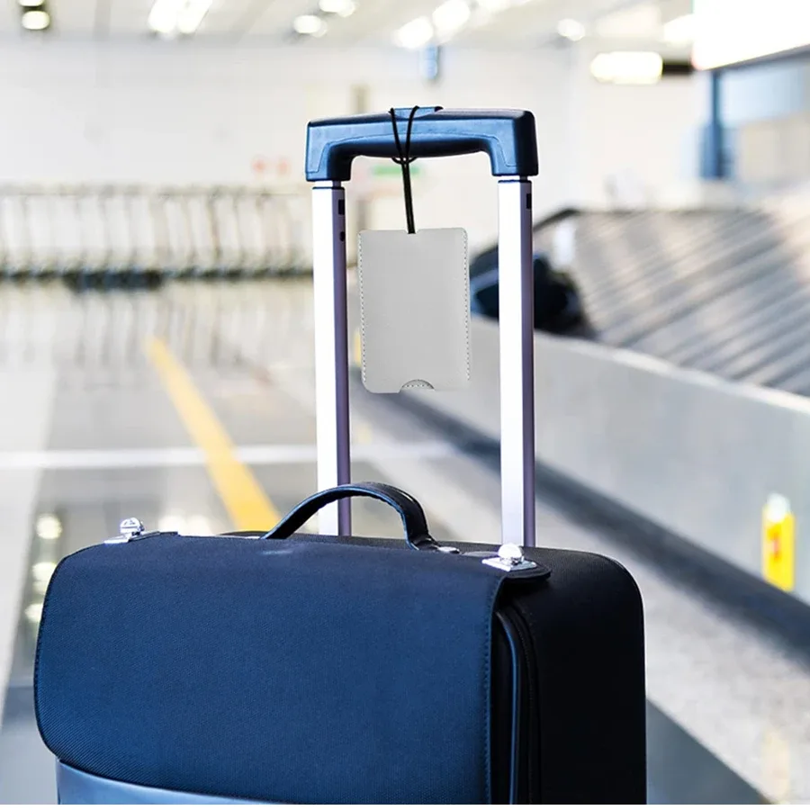 étiquettes de bagage en cuir pu, étiquettes nominatives de valise, accessoires de voyage, étiquette d'embarquement, étiquettes d'identification de nom, 4 pièces/ensemble
