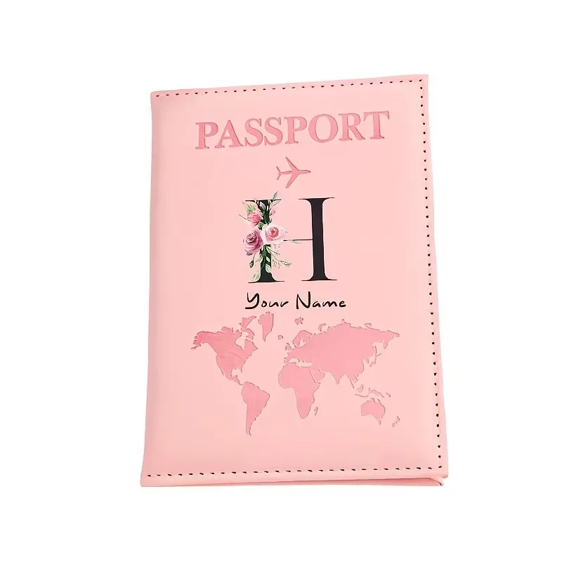 étui de passeport personnalisé, cadeau de voyage personnalisé avec nom/texte pour hommes, femmes, voyageurs - portefeuille porte-passeport léger et à fermeture ouverte