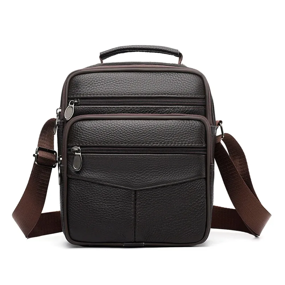 sac à main en cuir naturel pour homme, petite taille, compartiment pour tablette, sac à bandoulière en cuir véritable, style messager