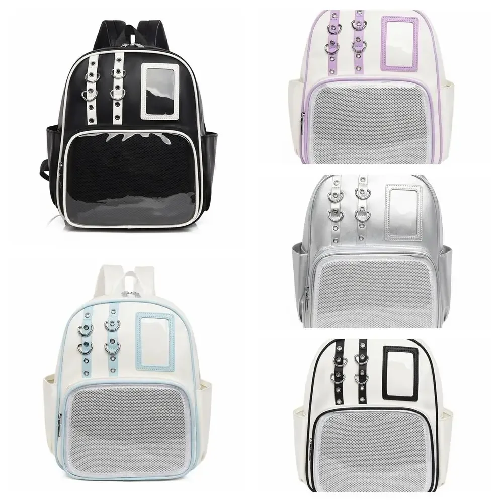 sac à dos transparent mignon en pu, sac à bandoulière y2k, sac ita lolita pour affichage diy, usage quotidien
