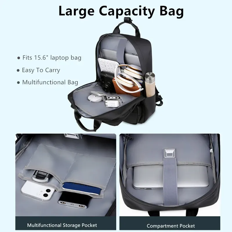 jeep buluo sac à dos pour ordinateur portable de grande capacité pour homme, sac à dos de voyage d'affaires étanche, multi-poches, sac pour ordinateur de 14 pouces pour le travail