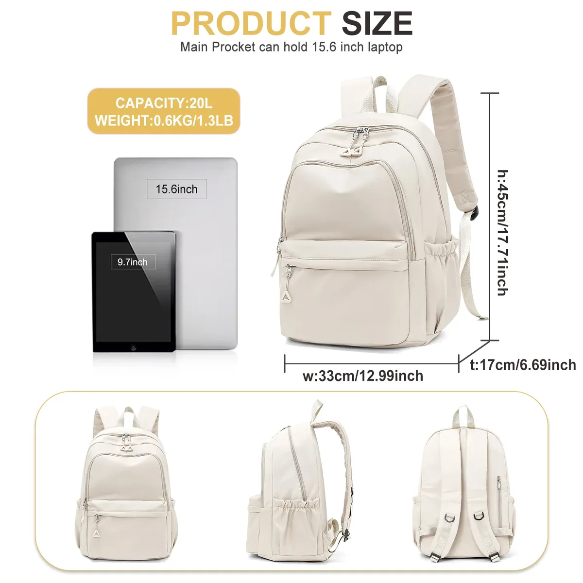 sac d'école étanche pour ordinateur portable, sac de livres en nylon pour adolescents, sac de voyage pour garçons et filles, sac à dos de lycée pour femmes