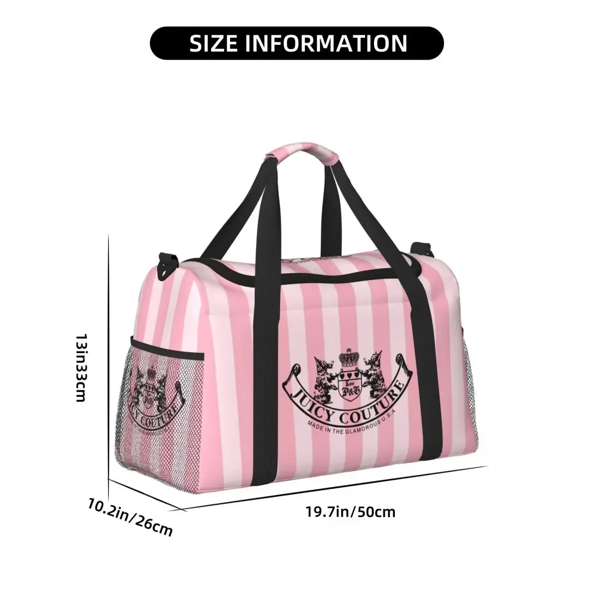 j-juicy-c-couture sac de voyage unisexe, sac à bandoulière, sac de cabine, sac fourre-tout grande capacité, sac de week-end, sac de sport