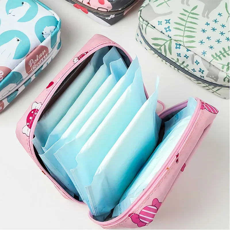 petit sac à cosmétiques de voyage pour femmes, trousse de maquillage rouge à lèvres pour filles, sac à serviettes hygiéniques, étui pour 03/présidence, sacs de rangement