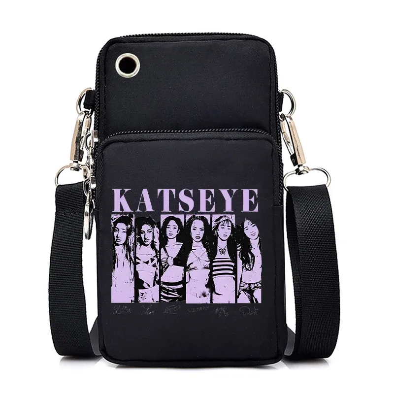 sacs à bandoulière vintage katseye hip hop pour femmes et hommes, mini sacs pour téléphone portable katseye pour filles et garçons, nouveaux sacs à main, sacs bandoulière, cadeaux