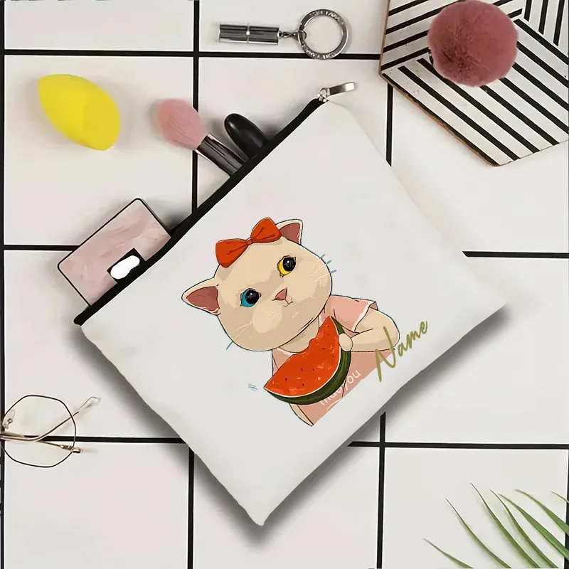 pochette de voyage personnalisée avec nom, pochette de maquillage pour mariage, pochette de maquillage pour fête, sac de maquillage en toile unique, organisateur de cadeaux pour femme