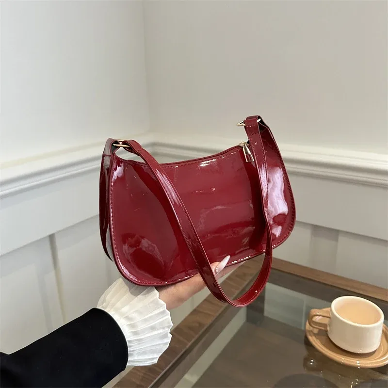 sac à bandoulière rétro en cuir pu de couleur unie, sacs à main à la mode pour femmes, sac sous les bras hobos de styliste décontracté