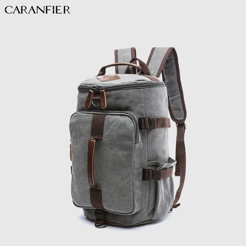 sac voyage toile multicouleurs poche latérale ouverture zip grande capacité décontracté polyvalent bandes cuir contraste vintage