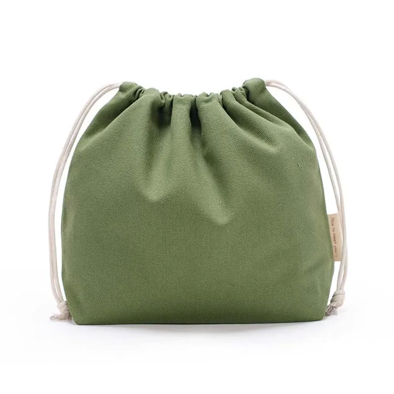 sacs à provisions en toile réutilisables pour femmes, sac de rangement de voyage, fourre-tout en coton, poudres à bijoux, poches à soupe, proximité solide, 27x20cm