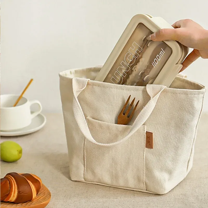 Sac de rangement alimentaire en toile noir et blanc avec fermeture éclair, isolé en feuille d'aluminium, matériau facile à nettoyer, sac à lunch isotherme