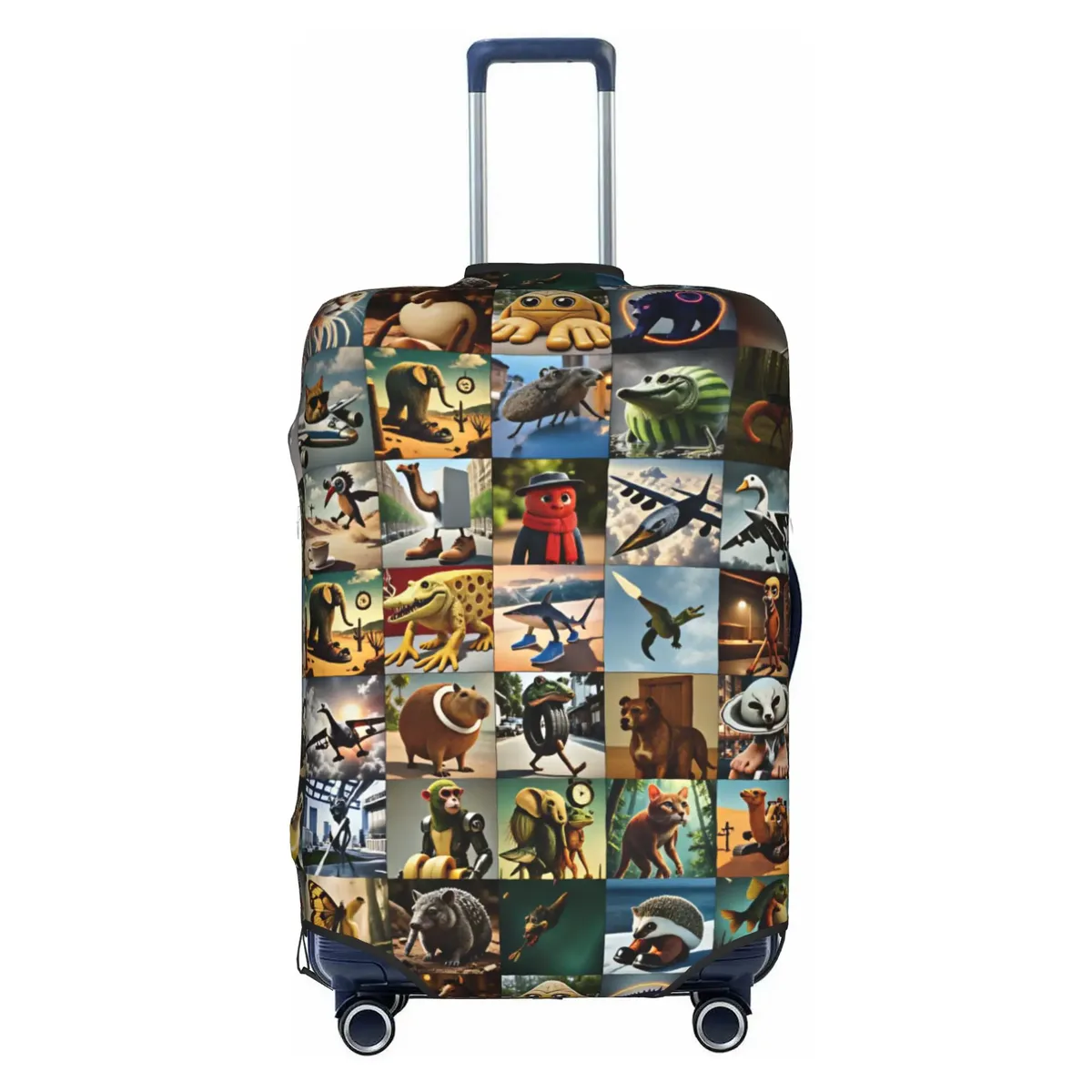 housse de protection élastique pour valise, motif humoristique italien tung tung tung sahur funk, convient aux valises de 18 à 32 pouces