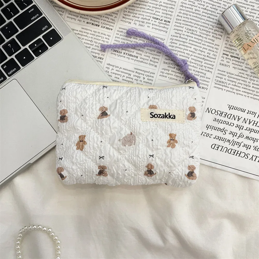 petit sac de rangement portable pour cosmétiques, sac à main de voyage mignon, rouge à lèvres, carte d'écouteur, mini sac à main de maquillage, poudres, trousse de maquillage