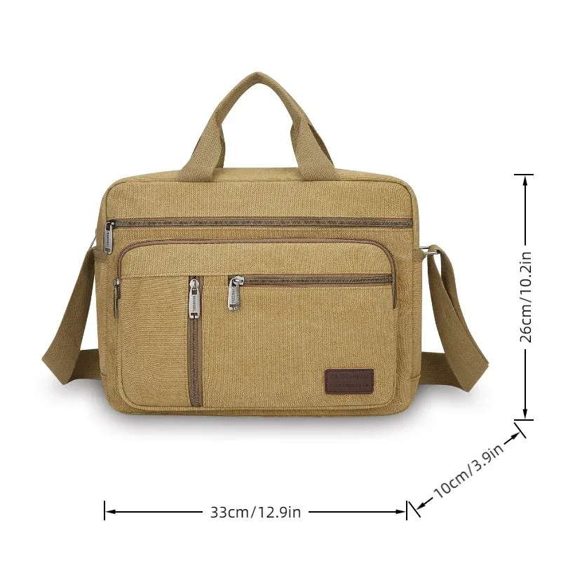 sac à bandoulière en toile pour hommes, sac à bandoulière décontracté, fourre-tout pour les déplacements quotidiens avec plusieurs poches, sac de voyage scolaire léger et durable