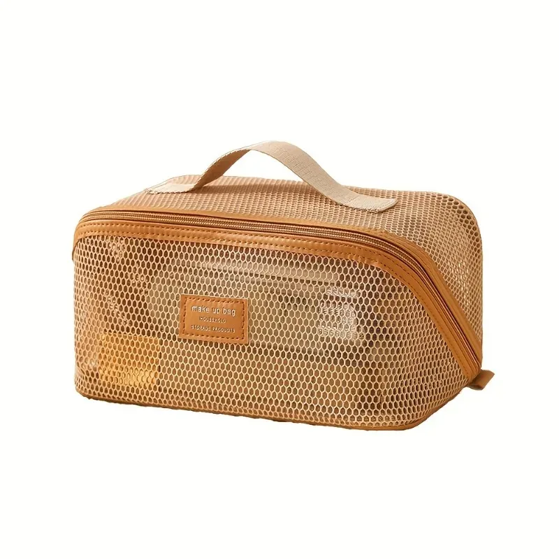 sac de rangement de maquillage de luxe, trousse de toilette de voyage pour femme avec fermeture éclair, pochette de rangement de grande capacité pour les produits de maquillage des femmes