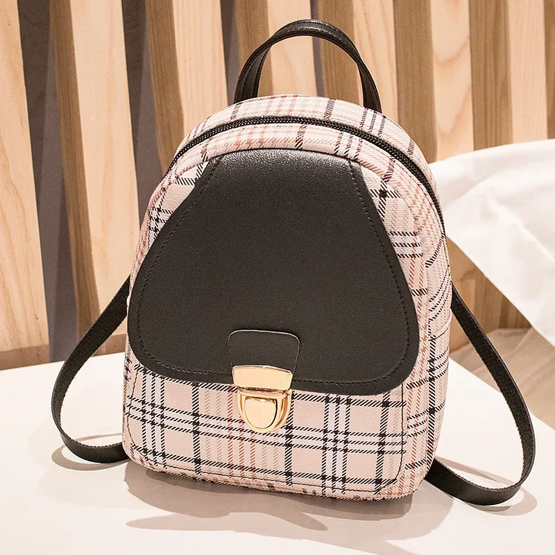 nouveau mini sac à dos bandoulière pour adolescente, sac à main à carreaux pour femme, sac à bandoulière pour téléphone, style coréen, nouveau modèle tendance pour femme