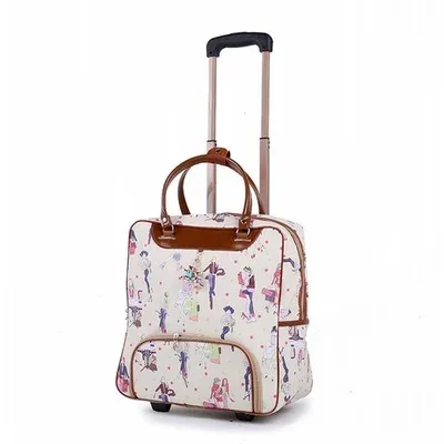 sac de voyage pour femmes, sac de voyage d'affaires sur roulettes, sacs à roulettes de grande capacité, valise rétro pour filles
