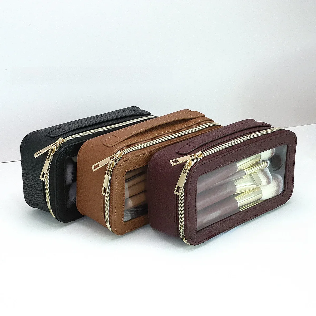 sac de rangement transparent en pvc pour pinceaux de maquillage, grande capacité, sac à cosmétiques de voyage multicolore fiyan transfrontalier mode quotidienne