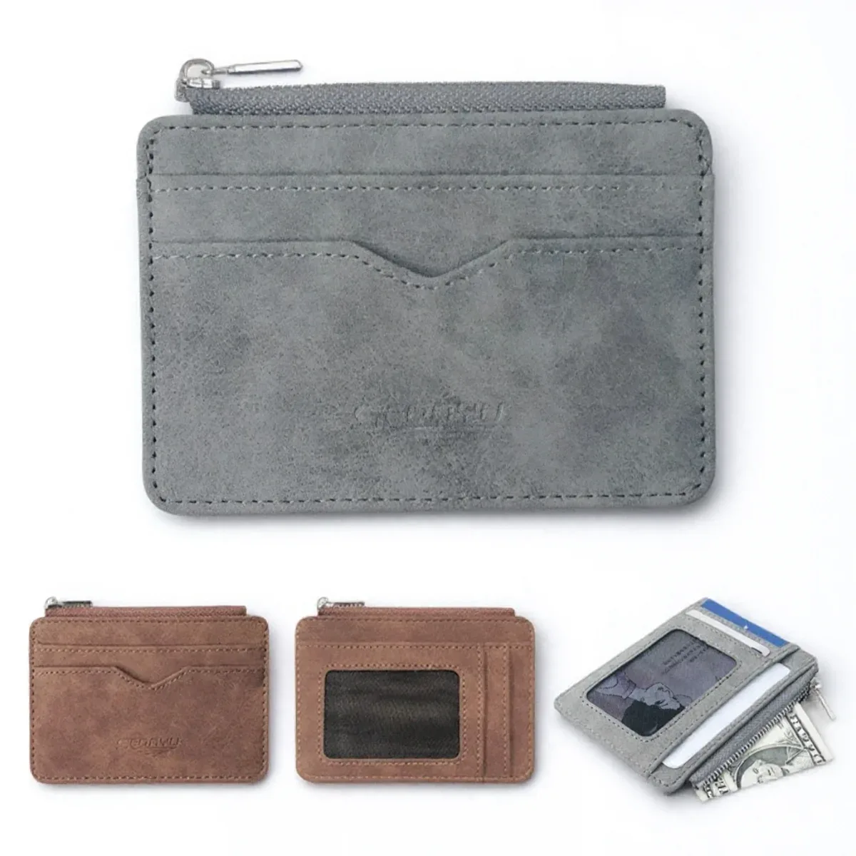 mini portefeuille de voyage en cuir pu, porte-cartes, motif lézard, fenêtre d'identification, étui pour hommes et femmes, organisateur de portefeuille compact