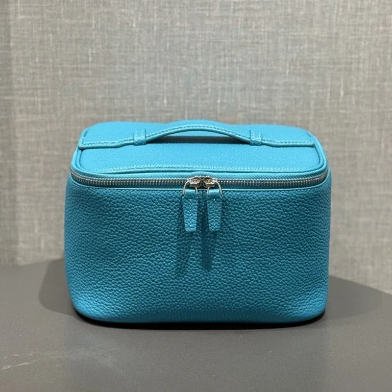 sac à cosmétiques en cuir pour femmes, organiseur de toilette de voyage, cuir véritable de haute qualité, trousse de maquillage de luxe, pratique, grande capacité