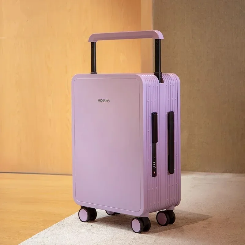 valise pc jaune noir gris système tsa serrure poignée large roues toupie compacts voyage organisés segurança modernes linhas verticale façade contraste efficace intérieur compartiments