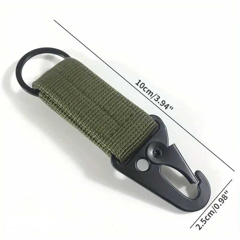 mousqueton tactique d'extérieur, 3 pièces, porte-clés edc, sangle en nylon, porte-clés, sac à dos de camping, crochet de ceinture, boucle suspendue, clip muilter