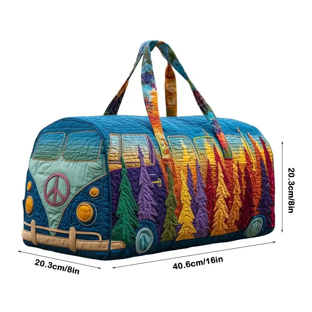 sac de voyage matelassé en coton, style hippie, design 3d, sac de sport, imprimé champignons, motif grenouille, sac de week-end, pour une nuitée