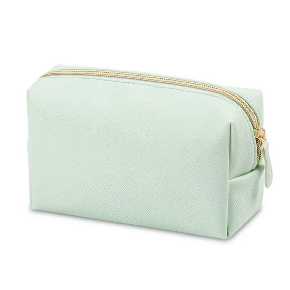 sacs de maquillage de couleur unie, pochette de toilette à fermeture éclair, couleur crème, sac de toilette pour femmes, sacs de rangement coréens, organisateur de voyage, sacs à cosmétiques