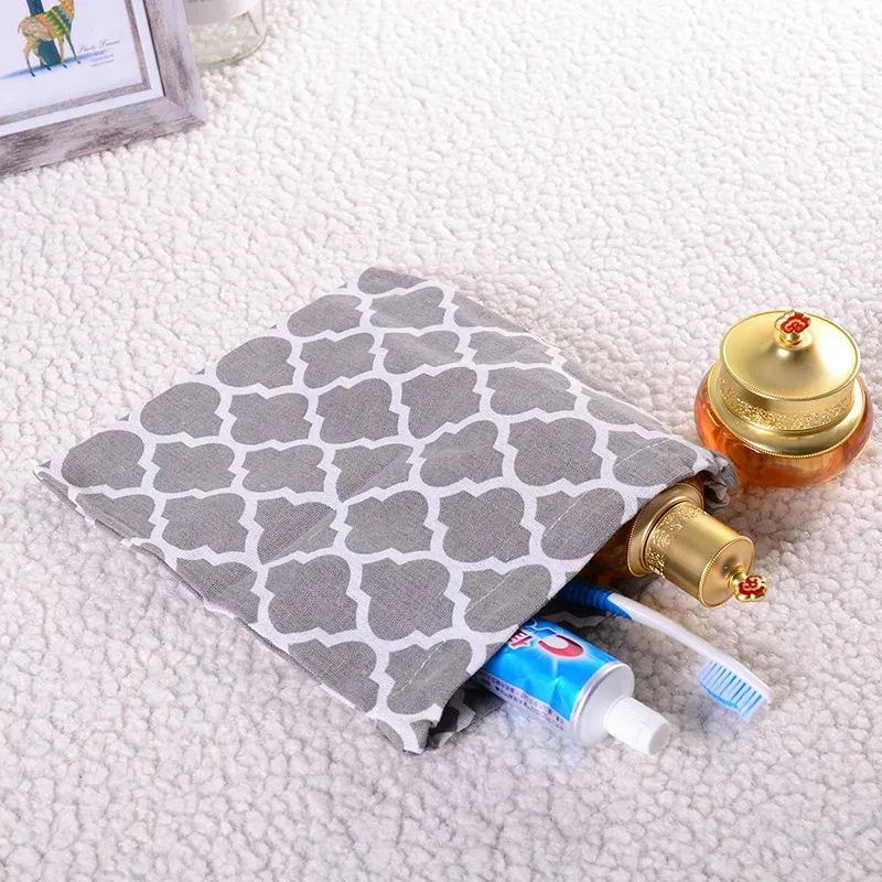 poudres de tissu de lin de coton, sac de ficelle de proximité, sac de rangement de chaussures de gril de voyage pour enfants, sac cadeau de noël