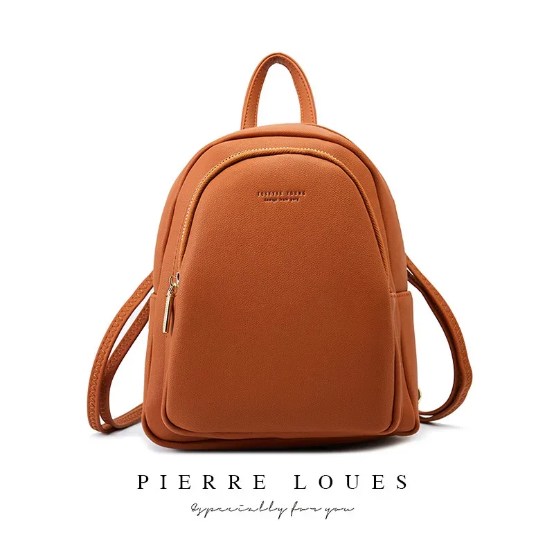 petit sac à dos en cuir pu pour femmes, sac à bandoulière preppy solide pour dames, sac à dos de voyage pour écoliers
