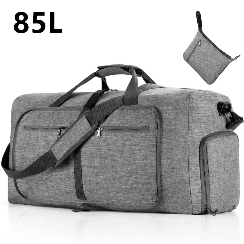 sac polochon de voyage de grande capacité 85l, sac de sport à bandoulière pour femmes, grand sac de voyage pliable oxford étanche pour hommes, sac de bagages de fitness
