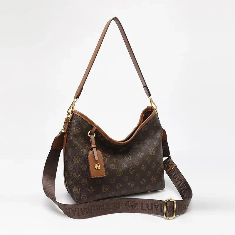sac fourre-tout classique rétro imprimé grande capacité pour femmes, sac à bandoulière de créateur, sac à main pour femme, sac de navetteur en pu