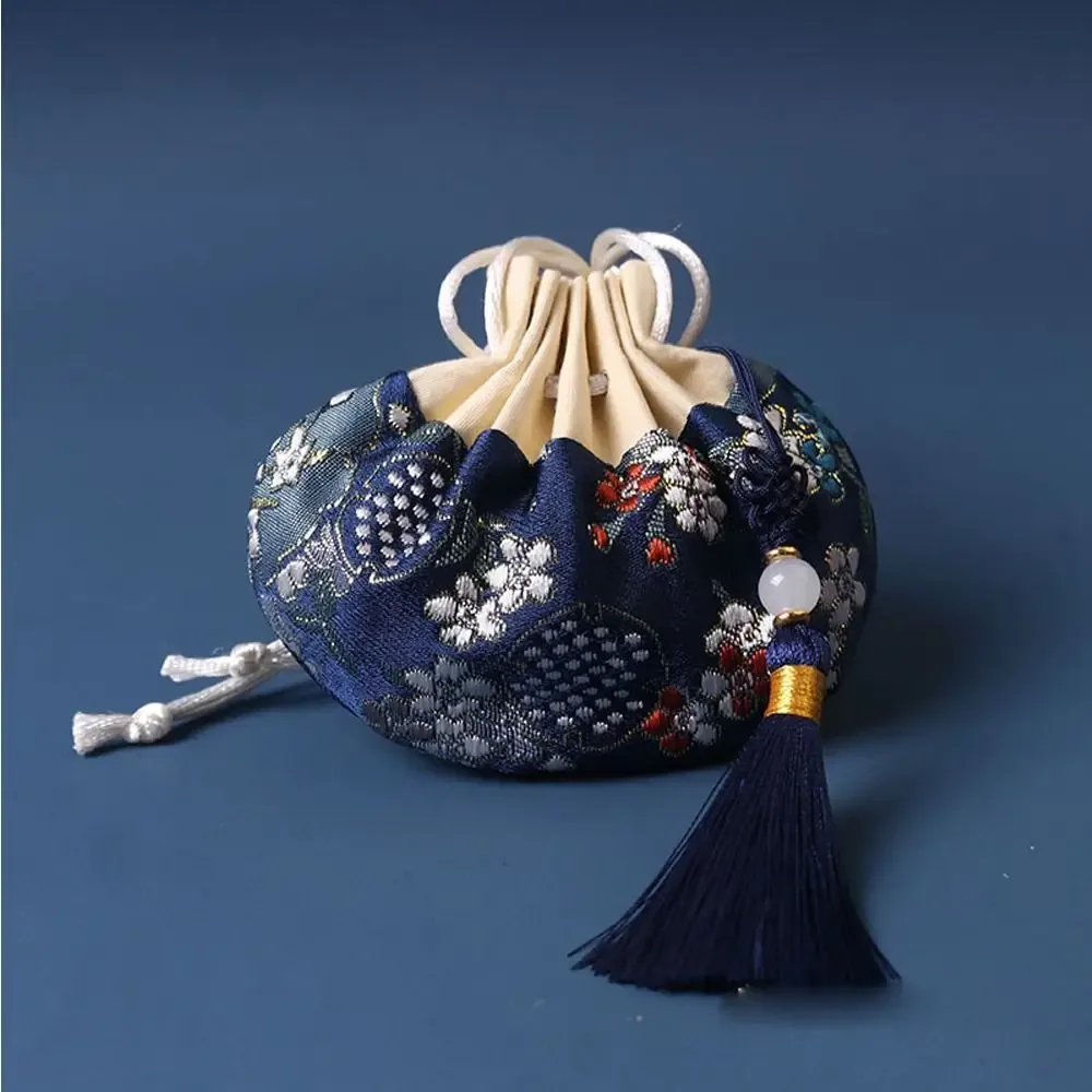 sac à main décoratif à motifs floraux pour femmes, pochette de rangement en poudre pour bijoux, style africain et chinois