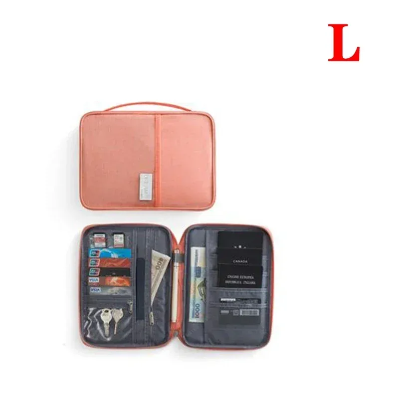 porte-passeport de voyage étanche multifonction pour femmes, housse rose, sacs, organisateur de documents familiaux, sac d'accessoires de voyage