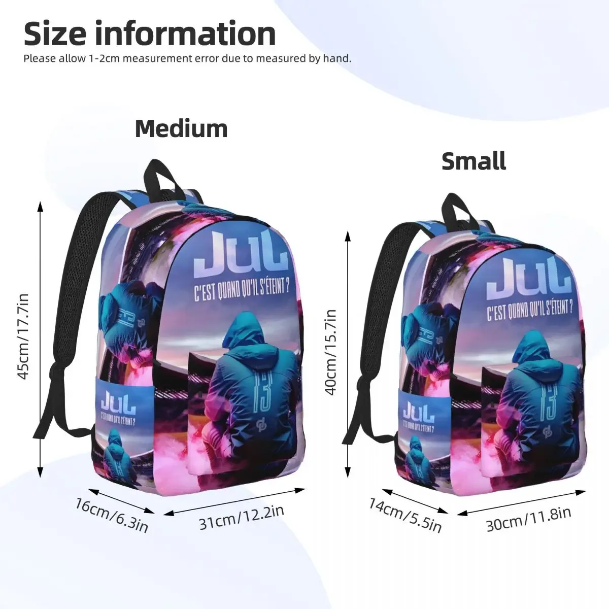 sacs à dos personnalisés en toile pour chanteur français jul, pour femmes et hommes, sac étanche pour école, collège, marseille, sac à livres imprimé