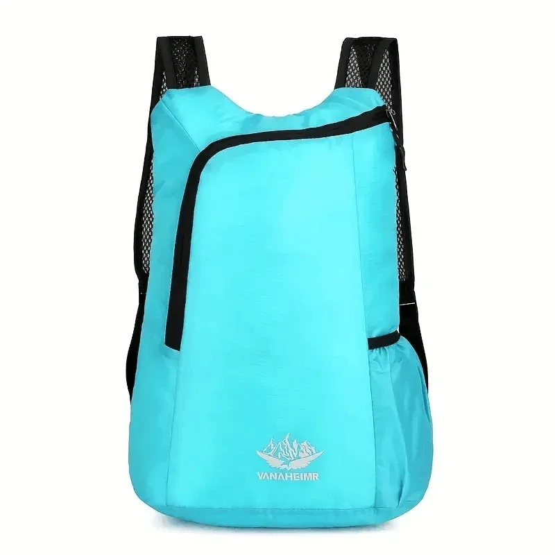 sac dos oxford université gris clair accents noirs motif montagne poche ouvrante pliable extensible capacité inférieure trente litres bandouliere confortable respirante