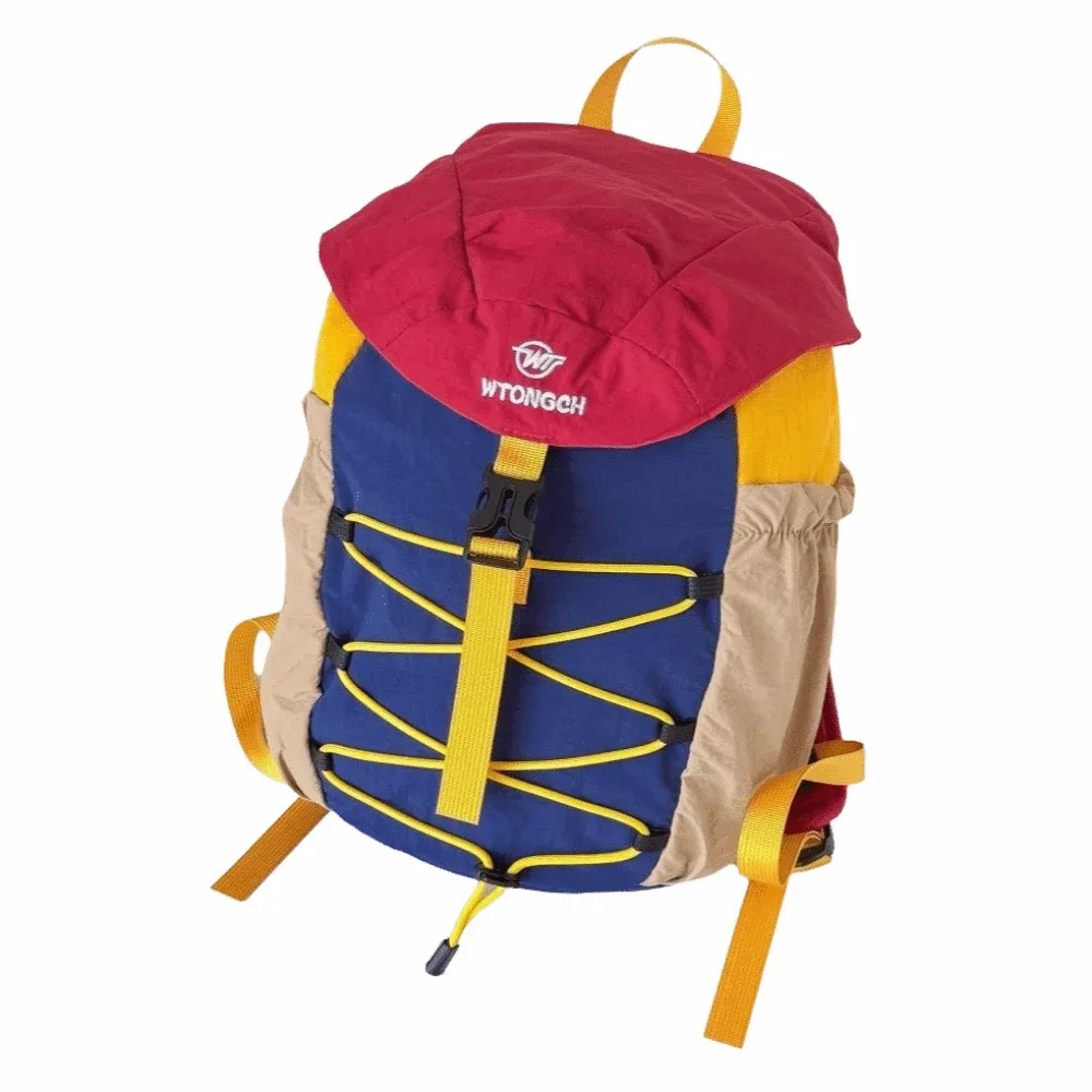 sac à dos de sport créatif à cordon de serrage, grande capacité, léger, avec bretelles d'épaule, fermeture à cordon, design color block