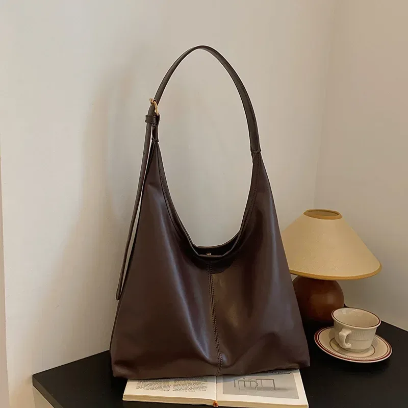 nouveau sac fourre-tout rétro pour femmes, grand sac à bandoulière, sac de navetteur simple, sac fourre-tout fait main