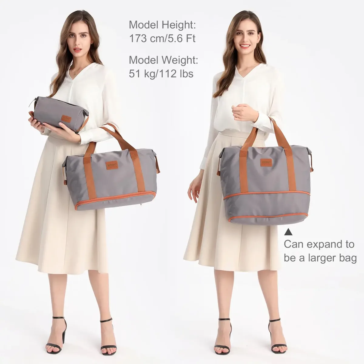 kono-sac cosmétique étanche pour femme et homme, sac de sport séparé, bagage à main et sac à provisions, 36l