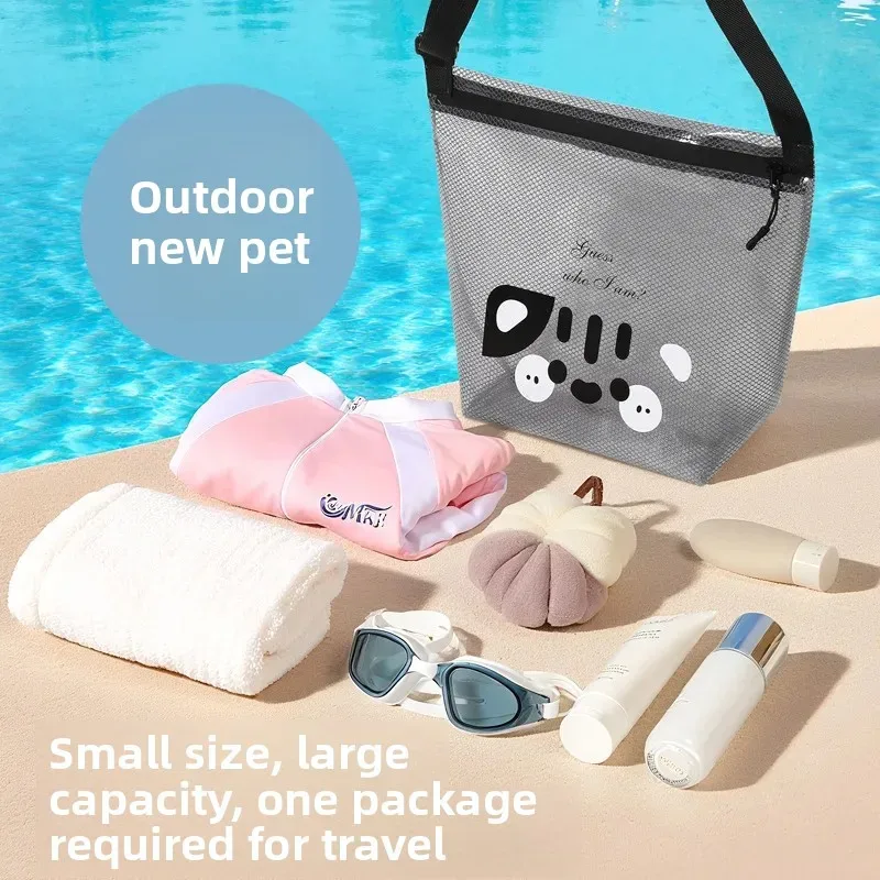 sac de plage de natation en plein air, étanche, séparation sèche et humide, sac de rangement de grande capacité, sac à bandoulière simple pour articles de toilette de plage