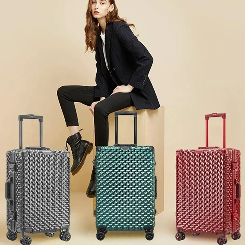 valise de voyage avec boîte à mot de passe, bagage à roulettes universel, cadre en aluminium, cabine de 20 pouces, sac à bagages à roulettes, 24/28 pouces, nouveau