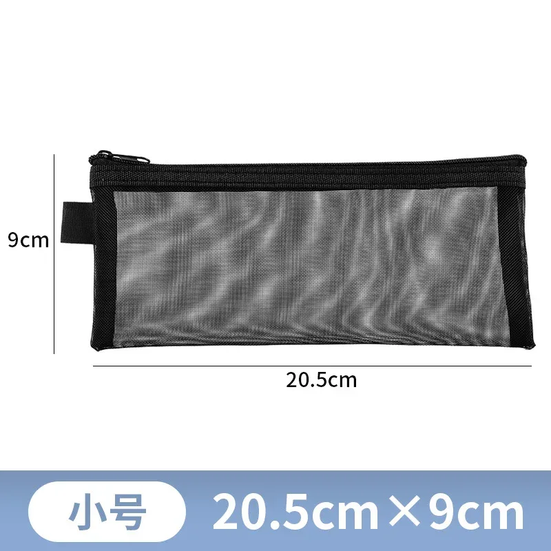 sacs à cosmétiques de voyage en maille transparente simple, sac de rangement cosmétique, étui à crayons à fermeture éclair transparente, poudres de maquillage en nylon, portable, nouveau