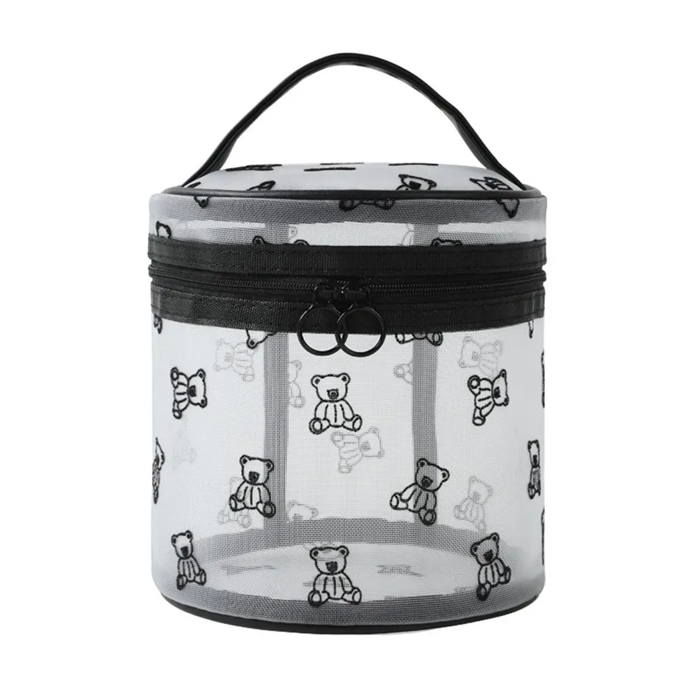 sacs à cosmétiques en maille grande capacité, pochette de rangement multifonctionnelle pour articles de toilette, fermeture éclair avec poignée, organisateur d'objets divers pour le camping