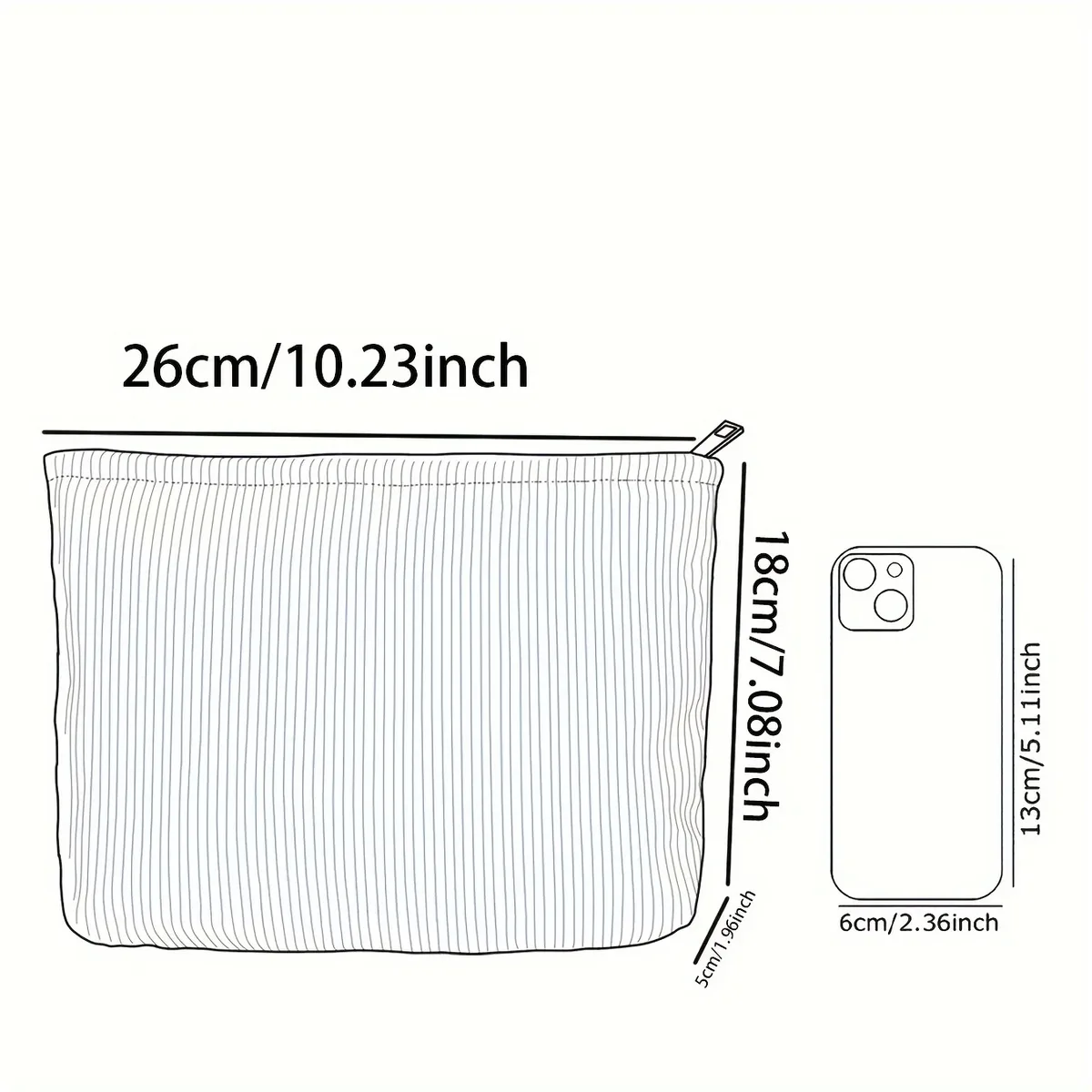 1 pièce, trousse de maquillage en velours côtelé à motif de chat noir, boîte de rangement légère à fermeture éclair, sac multifonctionnel avec doublure