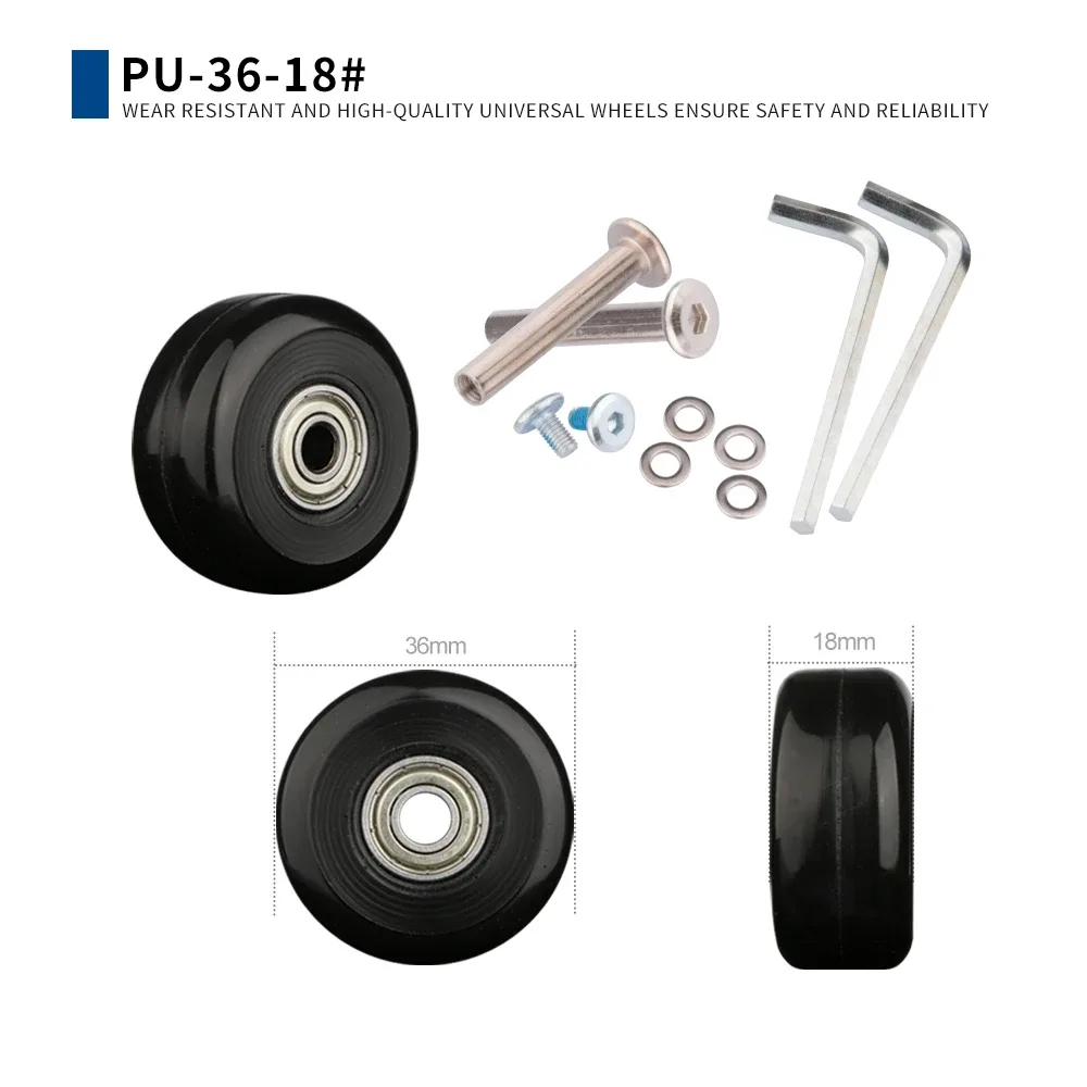 accessoires de bagages, roues d'avion, poulie de valise, roue muette, pièces résistantes à l'usure, rouleaux de réparation, 2 pièces 4 pièces