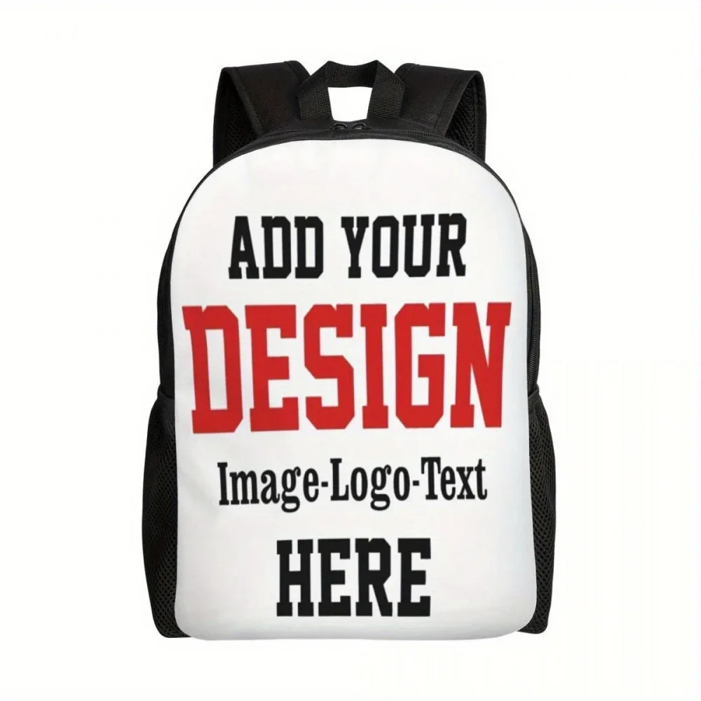 sac à dos personnalisé avec photo et logo - grande capacité, léger, bretelles réglables pour le travail, l'école, les voyages | polyester durable