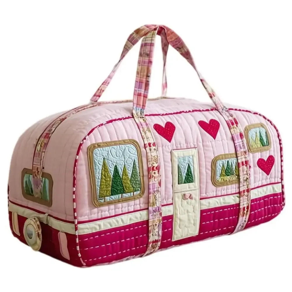 nouveau sac de sport pliable matelassé grande capacité imprimé floral, sac de voyage durable 3d, grand sac de camping