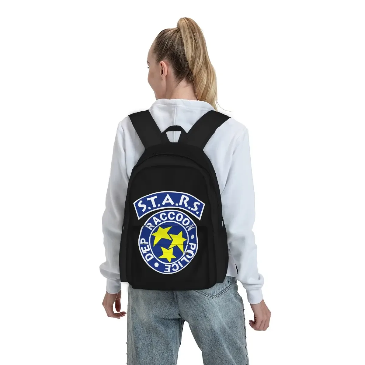 sac à dos de grande capacité, avec logo étoiles, raton laveur, ville, police, mal, voyage, natation, sport, école, sport