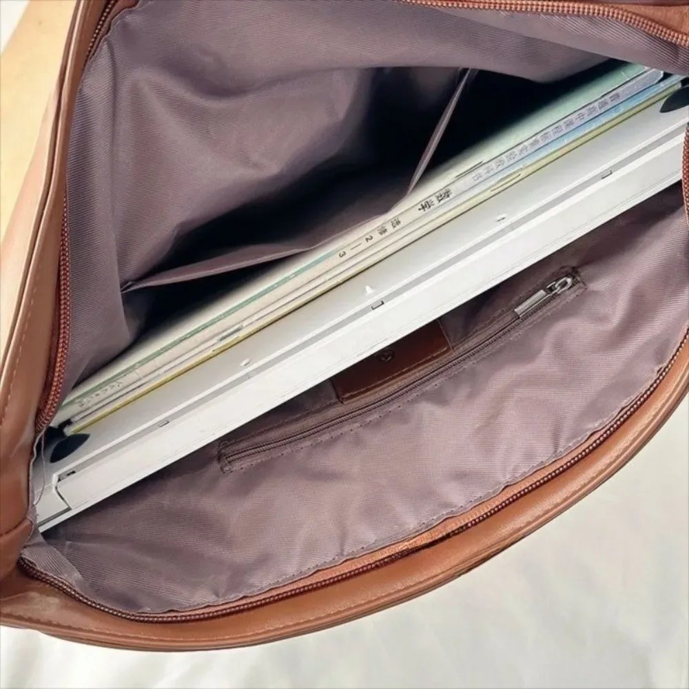 sac à dos de transport rétro portable de grande capacité, sac à bandoulière de voyage de couleur unie, sac à main décontracté pour étudiant