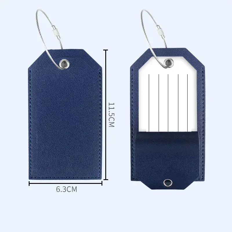 femmes hommes étiquettes de bagages pour valises accessoires de voyage mode couleur unie en cuir pu valise sac étiquette étiquette nom id adresse